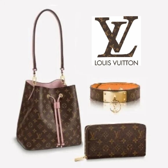 LOUIS VUITTON NEO NOE BUCKET BAG WALLET BRACELET SET - Picture 1 of 13